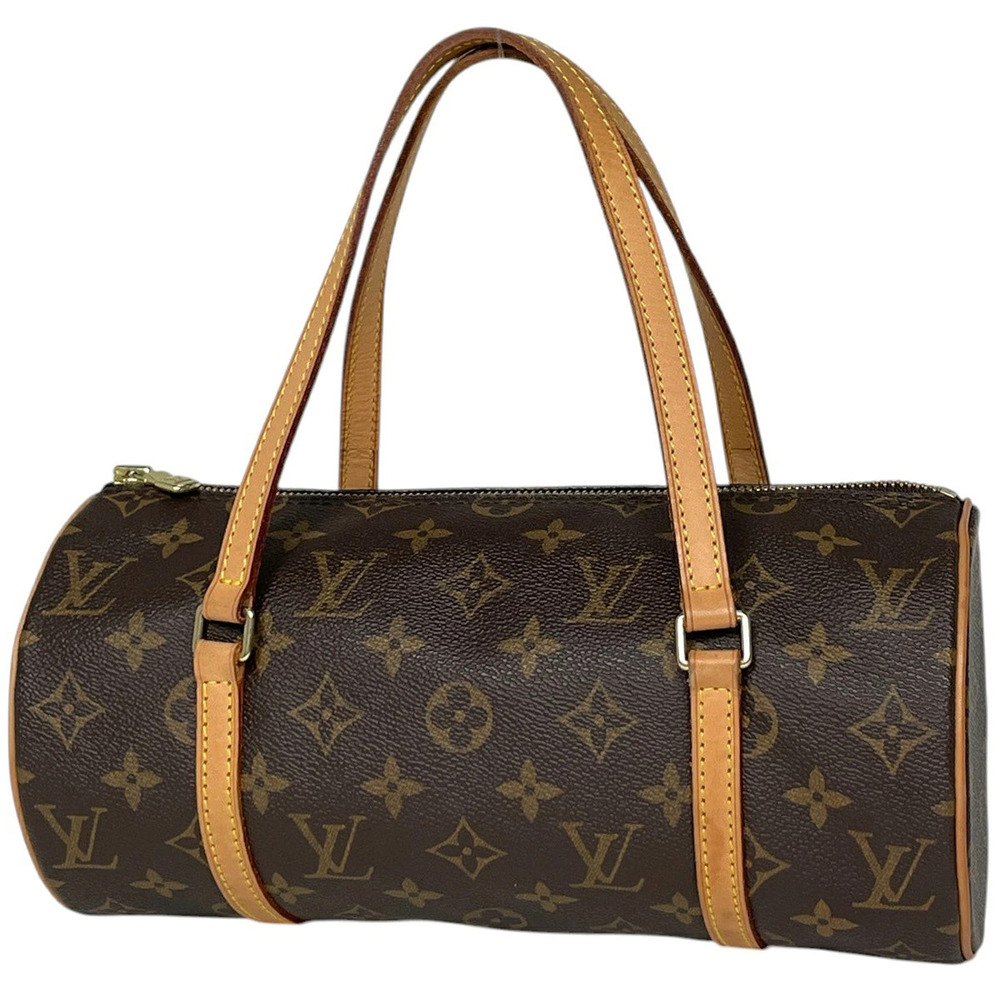 Louis Vuitton Papillon handbag barrel shaped monogram brown